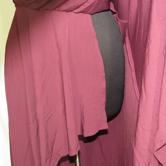 Halara Smocked Back Wrap Look Flowy High Low Maxi Dress Amaranth Size XL - Picture 3 of 11